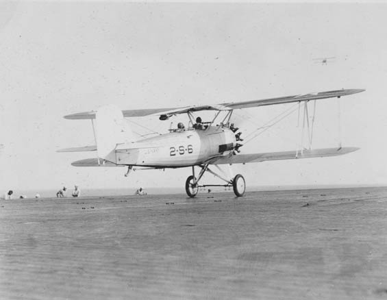 Vought O2U-2 Corsair Departing Carrier Deck, Ca. 1928-30 (Source: Barnes)